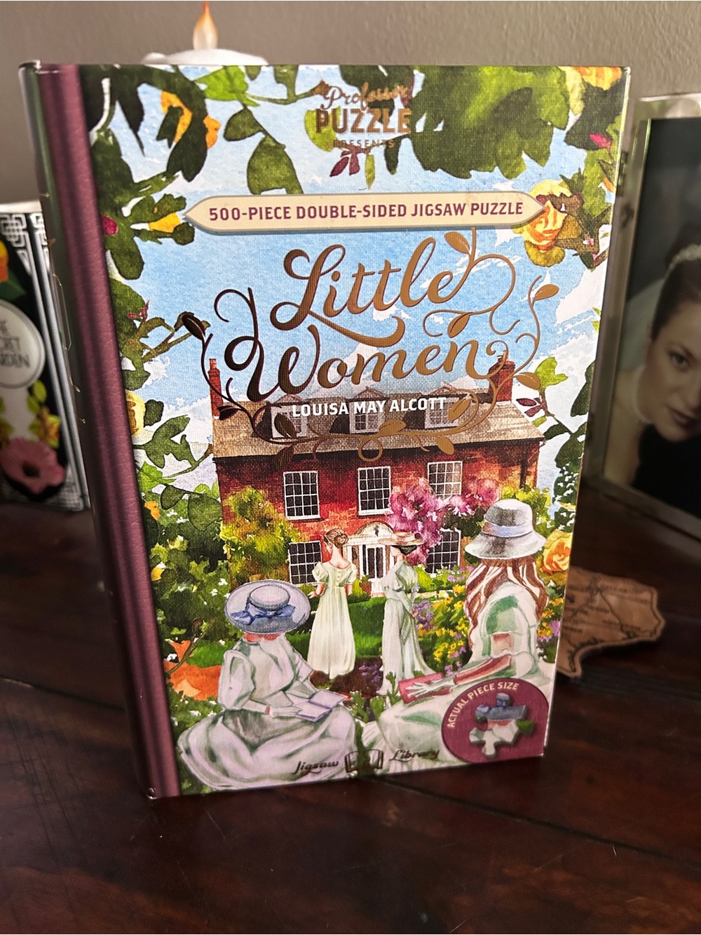 Little Women 500-Piece Double-Sided Jigsaw Puzzle - Floral Book Box